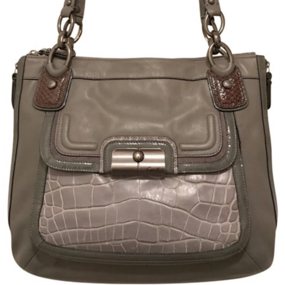 Coach Vintage  Gray Leather Shoulder Bag